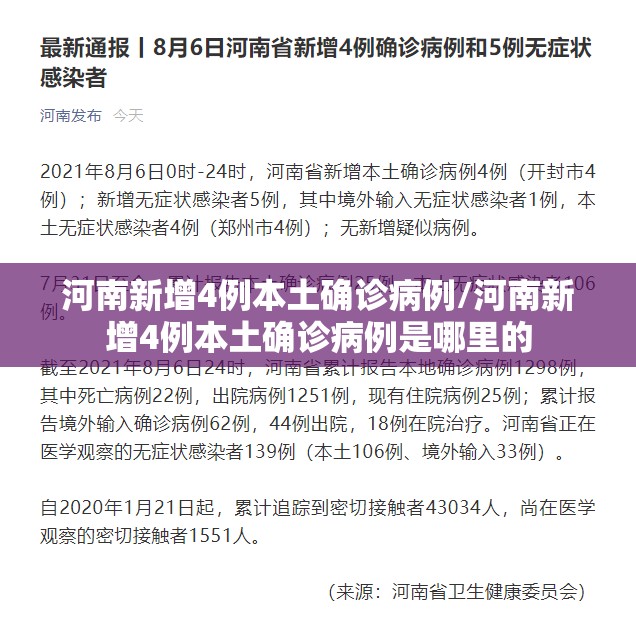 河南新增4例本土确诊病例/河南新增4例本土确诊病例是哪里的 河南新增4例本土确诊病例/河南新增4例本土确诊病例是哪里的