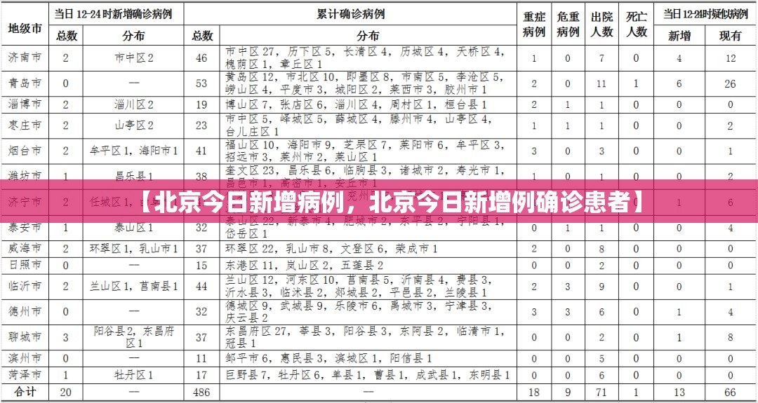 【北京今日新增病例，北京今日新增例确诊患者】