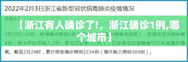 【浙江有人确诊了!，浙江确诊1例,哪个城市】