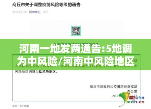 河南一地发两通告:5地调为中风险/河南中风险地区什么时候解封