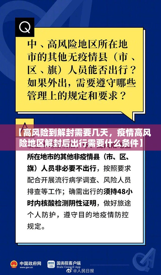 【高风险到解封需要几天,疫情高风险地区解封后出行需要什么条件】 【高风险到解封需要几天,疫情高风险地区解封后出行需要什么条件】