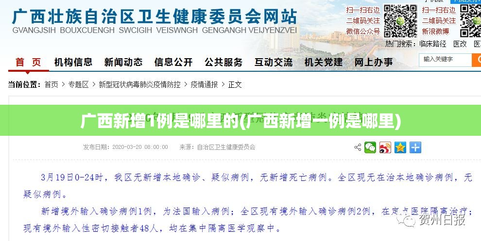 广西新增1例是哪里的(广西新增一例是哪里)