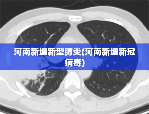 河南新增新型肺炎(河南新增新冠病毒)