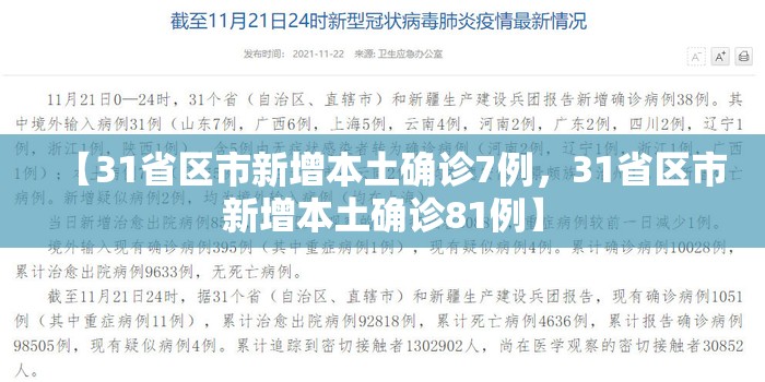 【31省区市新增本土确诊7例,31省区市新增本土确诊81例】 【31省区市新增本土确诊7例,31省区市新增本土确诊81例】