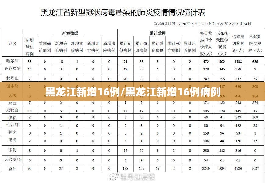 黑龙江新增16例/黑龙江新增16例病例