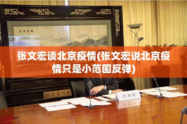 张文宏谈北京疫情(张文宏说北京疫情只是小范围反弹)