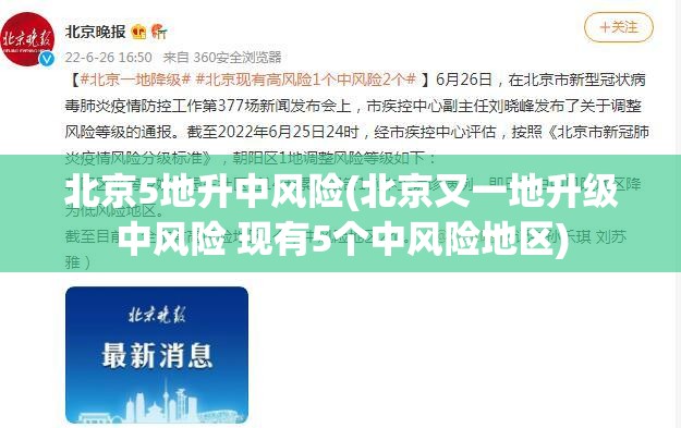 北京5地升中风险(北京又一地升级中风险 现有5个中风险地区)