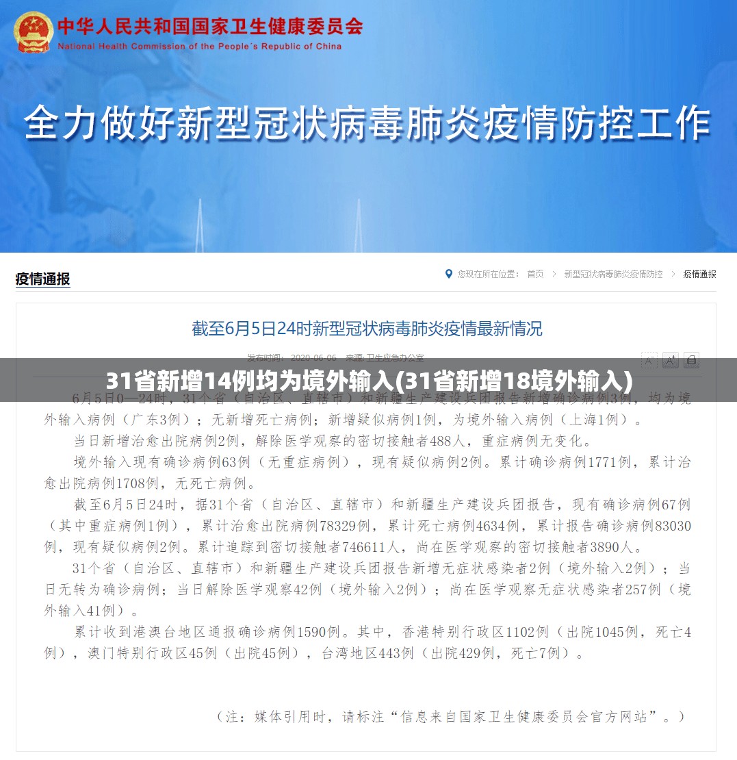 31省新增14例均为境外输入(31省新增18境外输入) 31省新增14例均为境外输入(31省新增18境外输入)