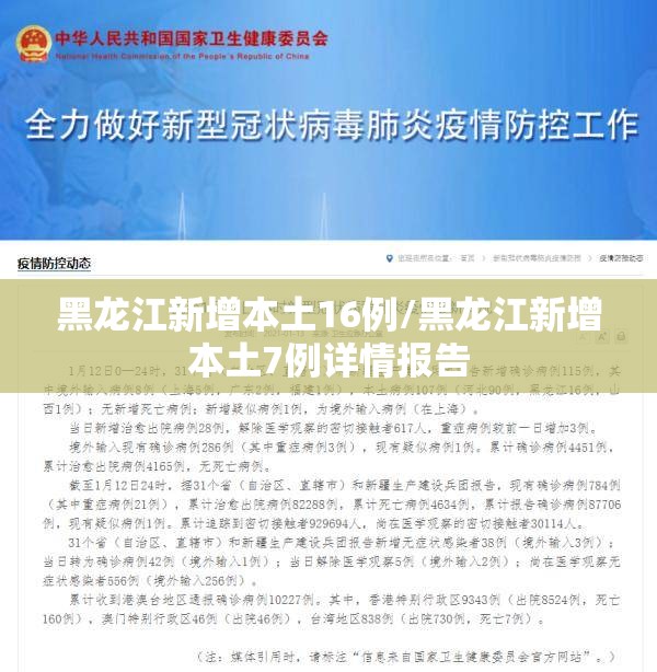 黑龙江新增本土16例/黑龙江新增本土7例详情报告