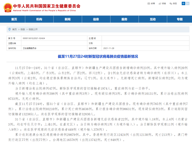【31省份新增确诊18例本土4例在辽宁,31省新增本土1例子辽宁】 【31省份新增确诊18例本土4例在辽宁,31省新增本土1例子辽宁】