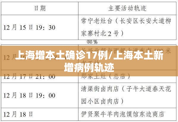 上海增本土确诊17例/上海本土新增病例轨迹