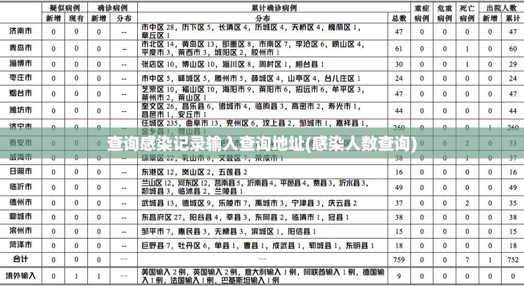 查询感染记录输入查询地址(感染人数查询)