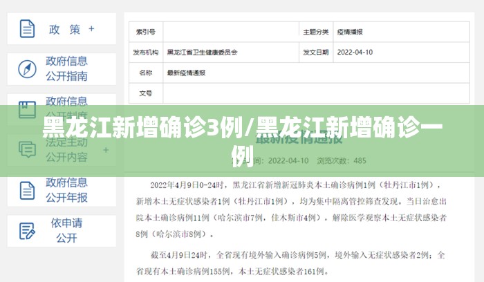 黑龙江新增确诊3例/黑龙江新增确诊一例 黑龙江新增确诊3例/黑龙江新增确诊一例