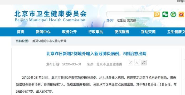 北京新增境外输入病例11例(北京新增境外输入病例11例)