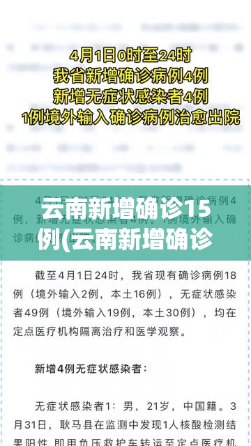 云南新增确诊15例(云南新增确诊15例病例) 云南新增确诊15例(云南新增确诊15例病例)