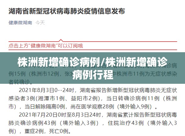 株洲新增确诊病例/株洲新增确诊病例行程