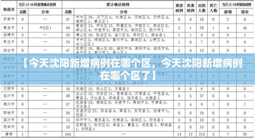 【今天沈阳新增病例在哪个区，今天沈阳新增病例在哪个区了】