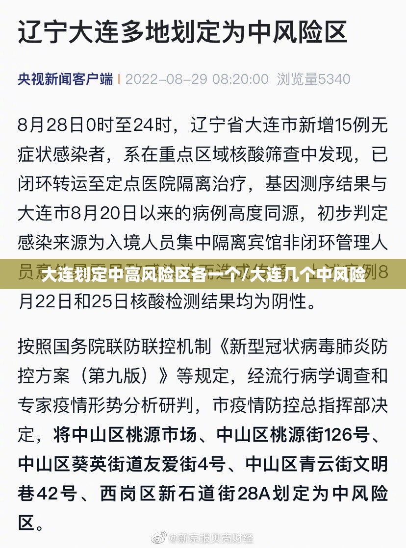 大连划定中高风险区各一个/大连几个中风险