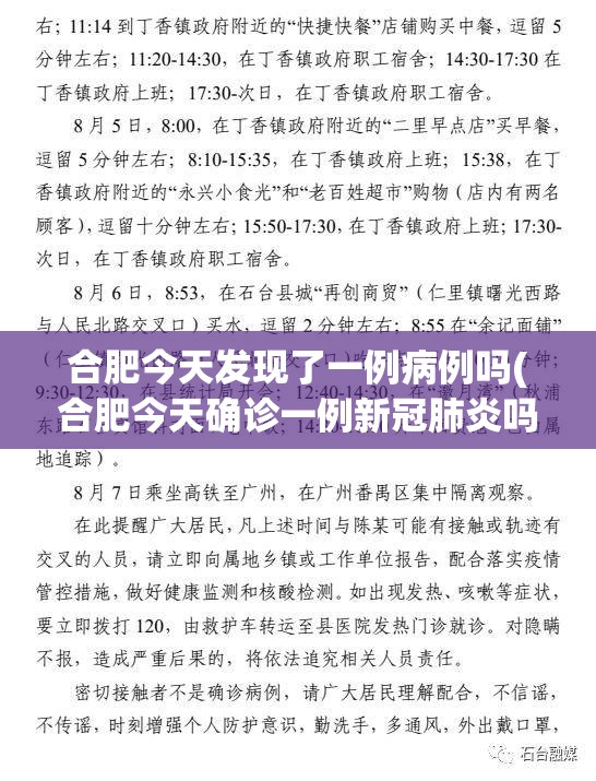 合肥今天发现了一例病例吗(合肥今天确诊一例新冠肺炎吗)
