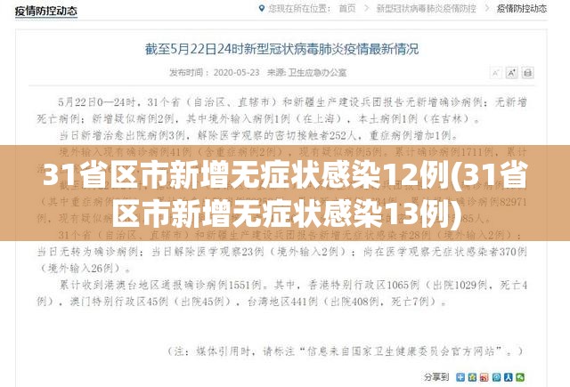 31省区市新增无症状感染12例(31省区市新增无症状感染13例)