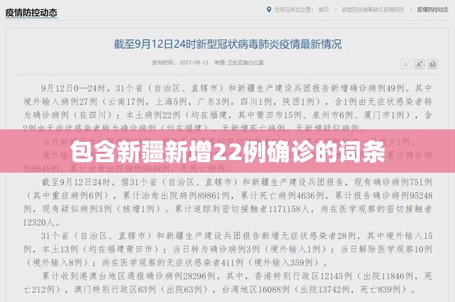 包含新疆新增22例确诊的词条 包含新疆新增22例确诊的词条