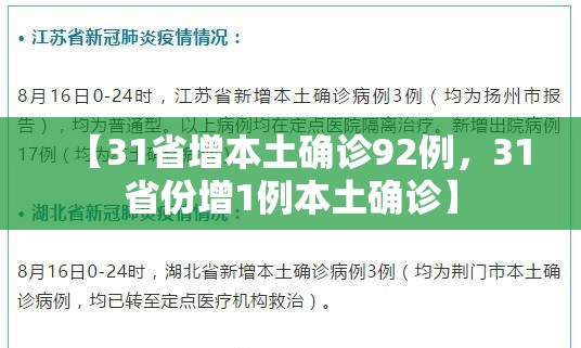 【31省增本土确诊92例，31省份增1例本土确诊】