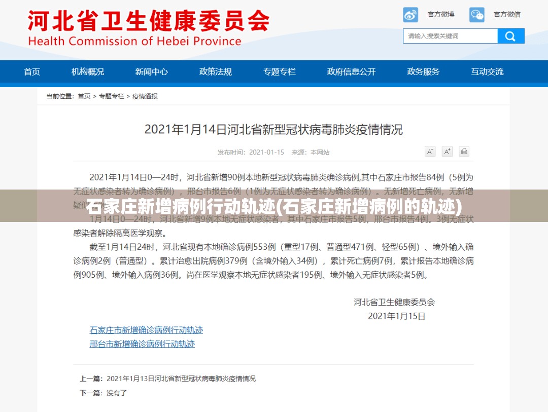 石家庄新增病例行动轨迹(石家庄新增病例的轨迹)