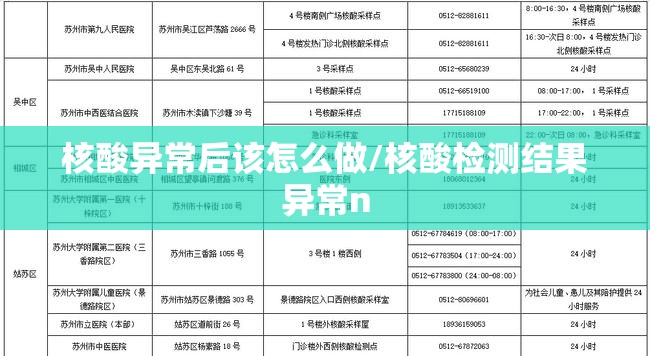 核酸异常后该怎么做/核酸检测结果异常n 核酸异常后该怎么做/核酸检测结果异常n