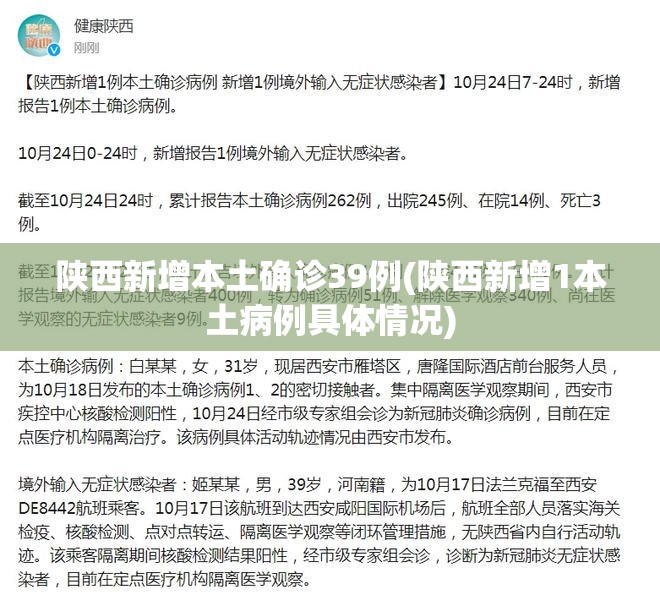 陕西新增本土确诊39例(陕西新增1本土病例具体情况)