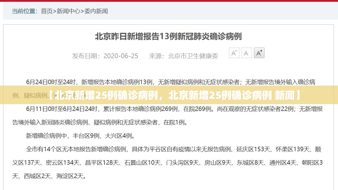 【北京新增25例确诊病例，北京新增25例确诊病例 新闻】
