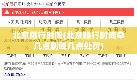 北京限行时间(北京限行时间早几点到晚几点处罚)