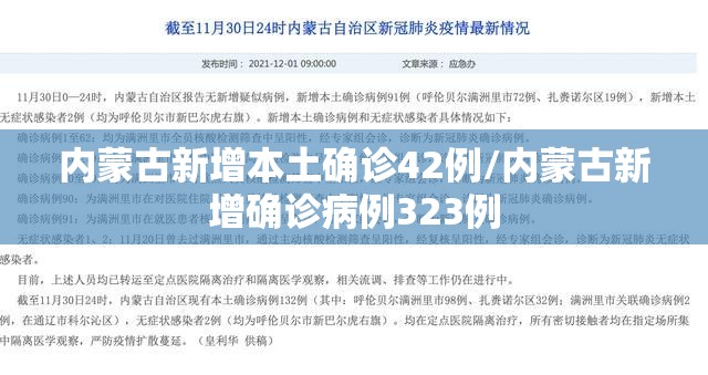 内蒙古新增本土确诊42例/内蒙古新增确诊病例323例 内蒙古新增本土确诊42例/内蒙古新增确诊病例323例