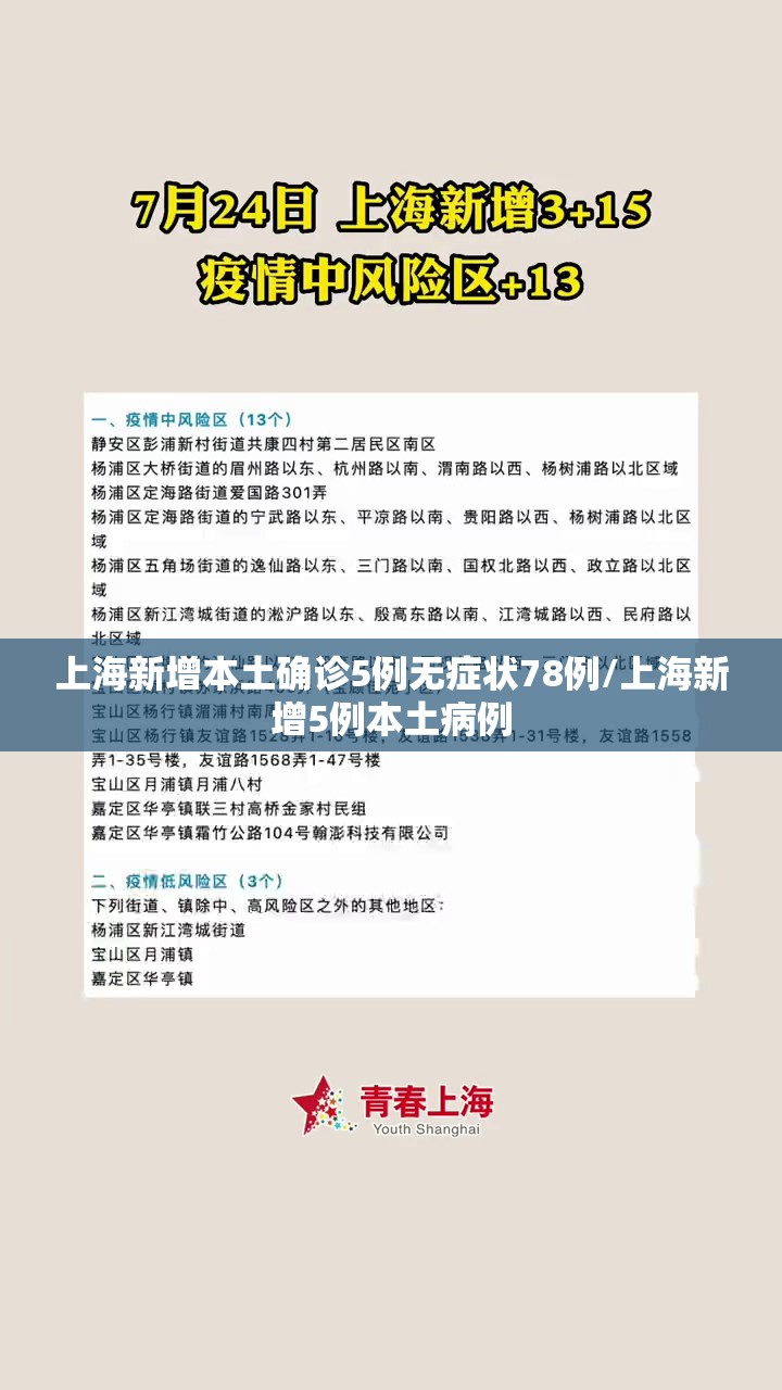 上海新增本土确诊5例无症状78例/上海新增5例本土病例 上海新增本土确诊5例无症状78例/上海新增5例本土病例