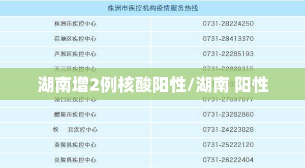 湖南增2例核酸阳性/湖南 阳性