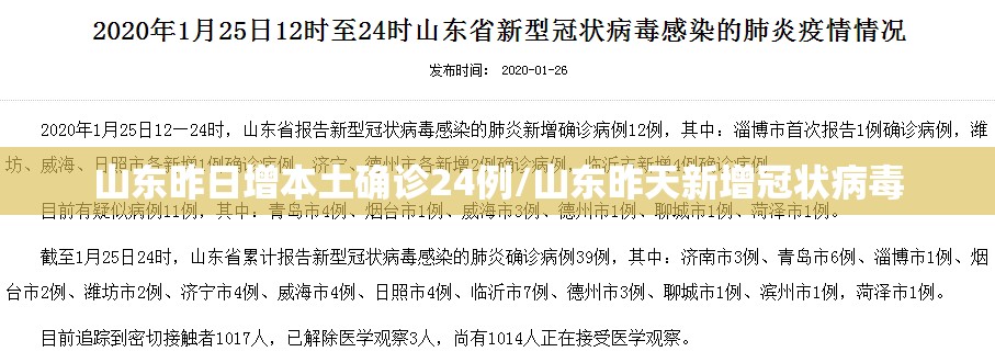 山东昨日增本土确诊24例/山东昨天新增冠状病毒 山东昨日增本土确诊24例/山东昨天新增冠状病毒