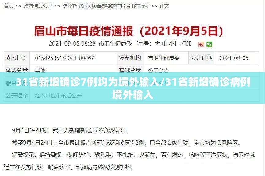 31省新增确诊7例均为境外输入/31省新增确诊病例境外输入 31省新增确诊7例均为境外输入/31省新增确诊病例境外输入
