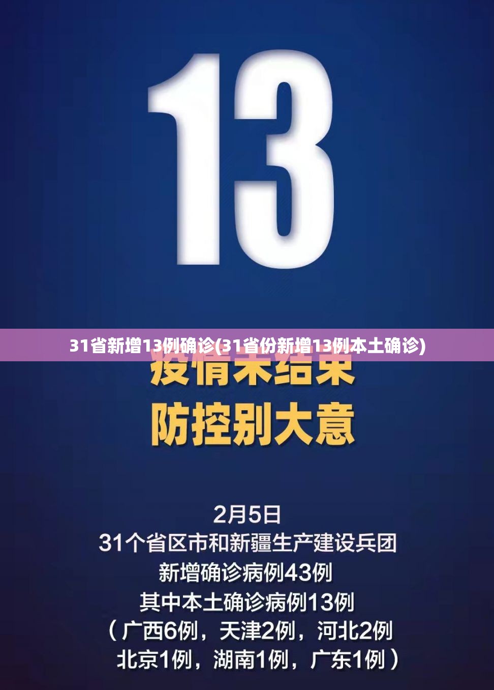 31省新增13例确诊(31省份新增13例本土确诊)