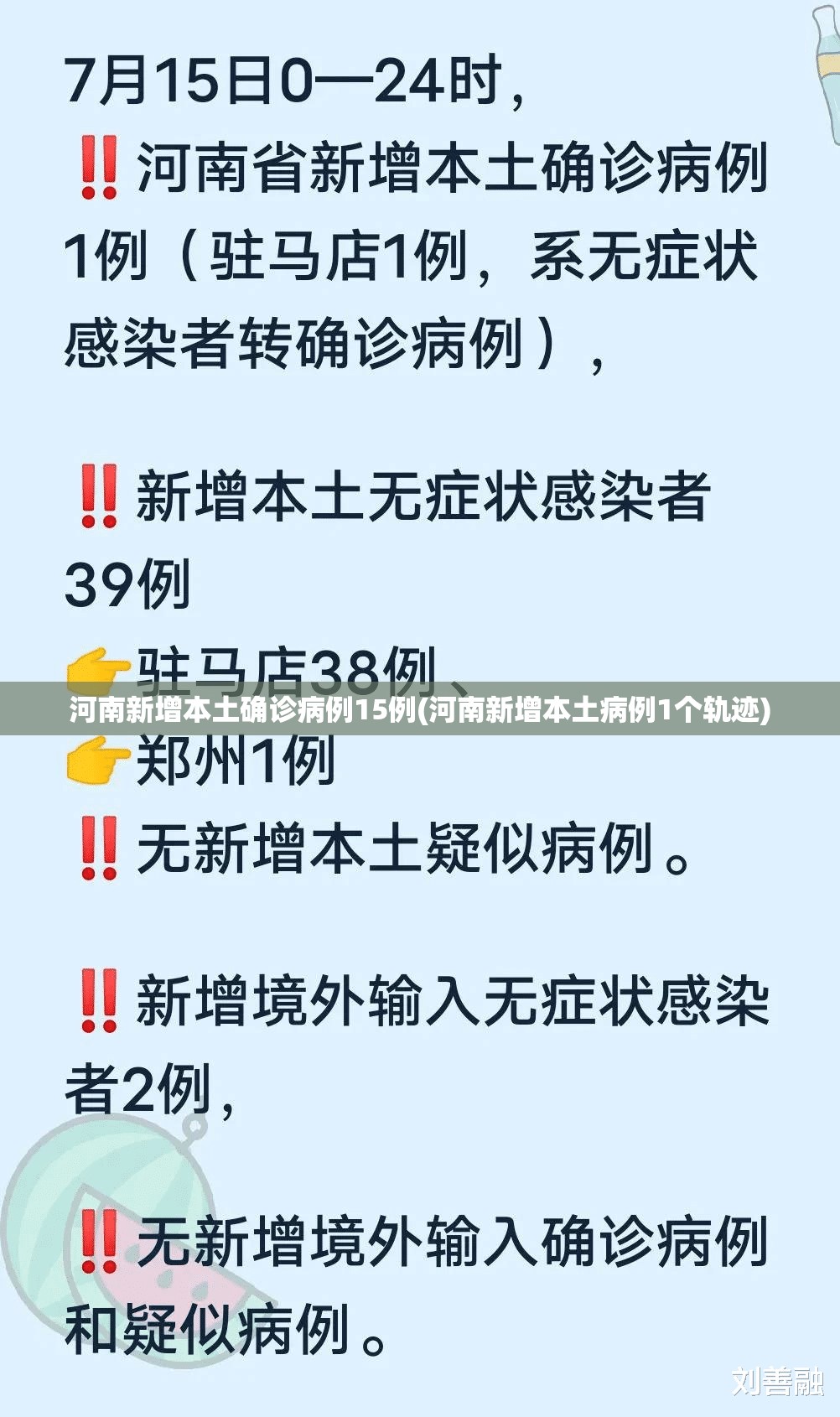 河南新增本土确诊病例15例(河南新增本土病例1个轨迹)