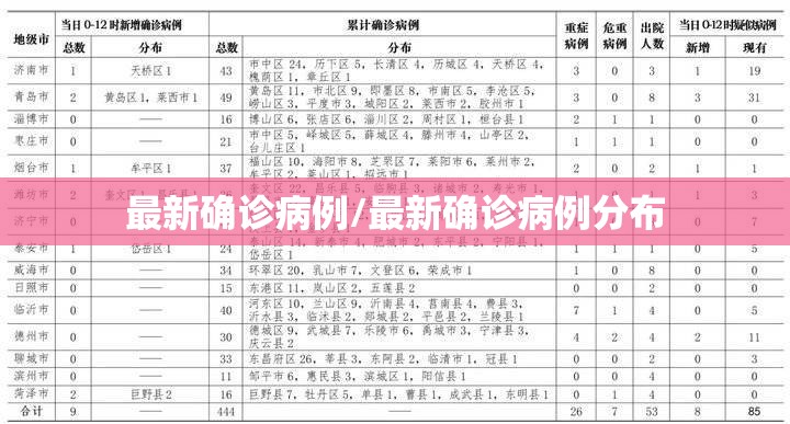 最新确诊病例/最新确诊病例分布 最新确诊病例/最新确诊病例分布
