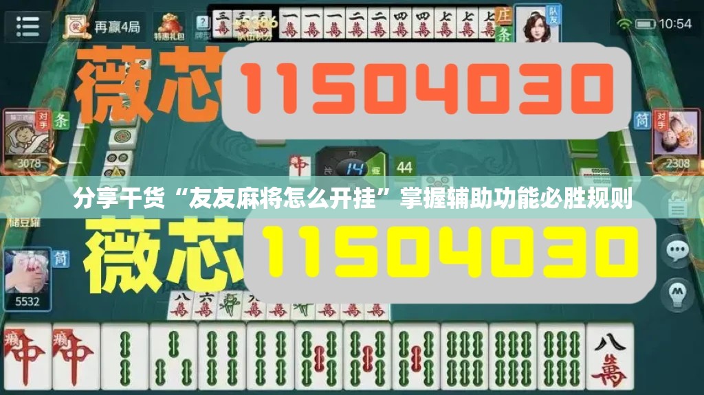 分享干货“友友麻将怎么开挂”掌握辅助功能必胜规则