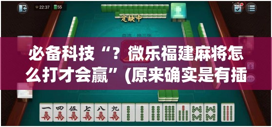 必备科技“？微乐福建麻将怎么打才会赢”(原来确实是有插件)