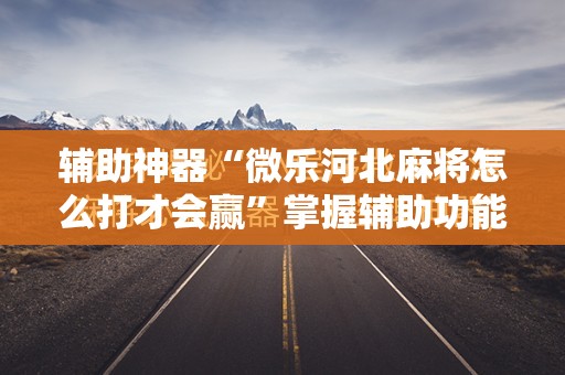 辅助神器“微乐河北麻将怎么打才会赢”掌握辅助功能必胜规则