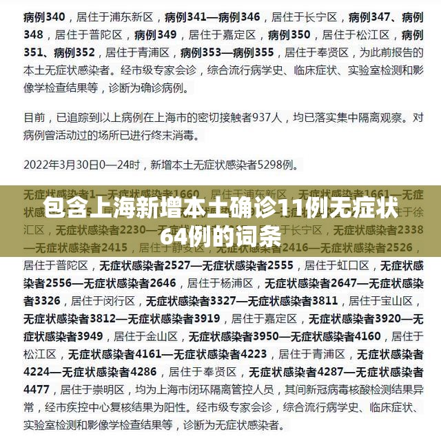 包含上海新增本土确诊11例无症状64例的词条