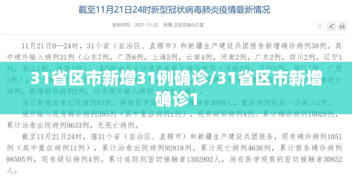 31省区市新增31例确诊/31省区市新增确诊1