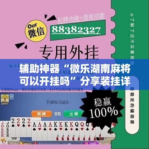 辅助神器“微乐湖南麻将可以开挂吗”分享装挂详细步骤