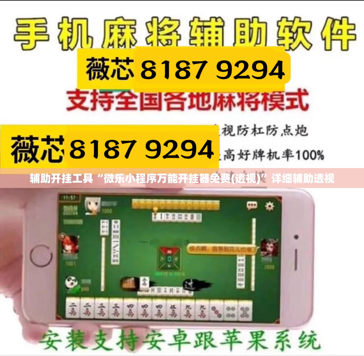 辅助开挂工具“微乐小程序万能开挂器免费(透视)”详细辅助透视