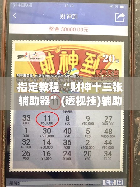 指定教程“财神十三张辅助器”(透视挂)辅助透视教程