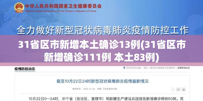 31省区市新增本土确诊13例(31省区市新增确诊111例 本土83例)