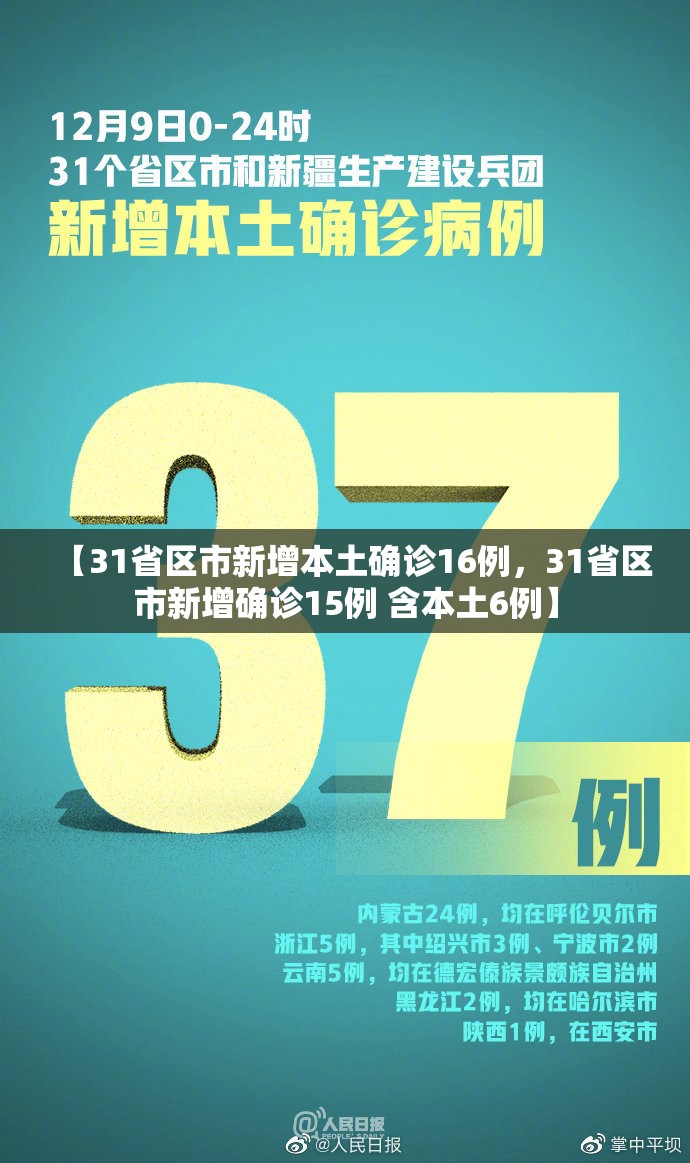【31省区市新增本土确诊16例，31省区市新增确诊15例 含本土6例】