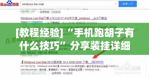 [教程经验]“手机跑胡子有什么技巧”分享装挂详细步骤